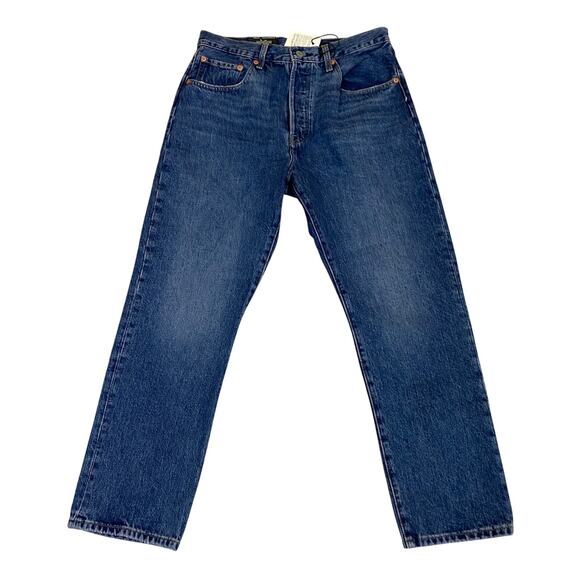 Levi's 501 XX Original Cropped Jeans Women 30x28 Blue Big E Red Tab Straight Leg - Picture 1 of 14